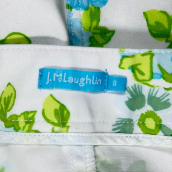 J. McLaughlin‎ Floral Mini Skirt Blue Green White Preppy Casual Skirt Size 8 - Picture 12 of 15